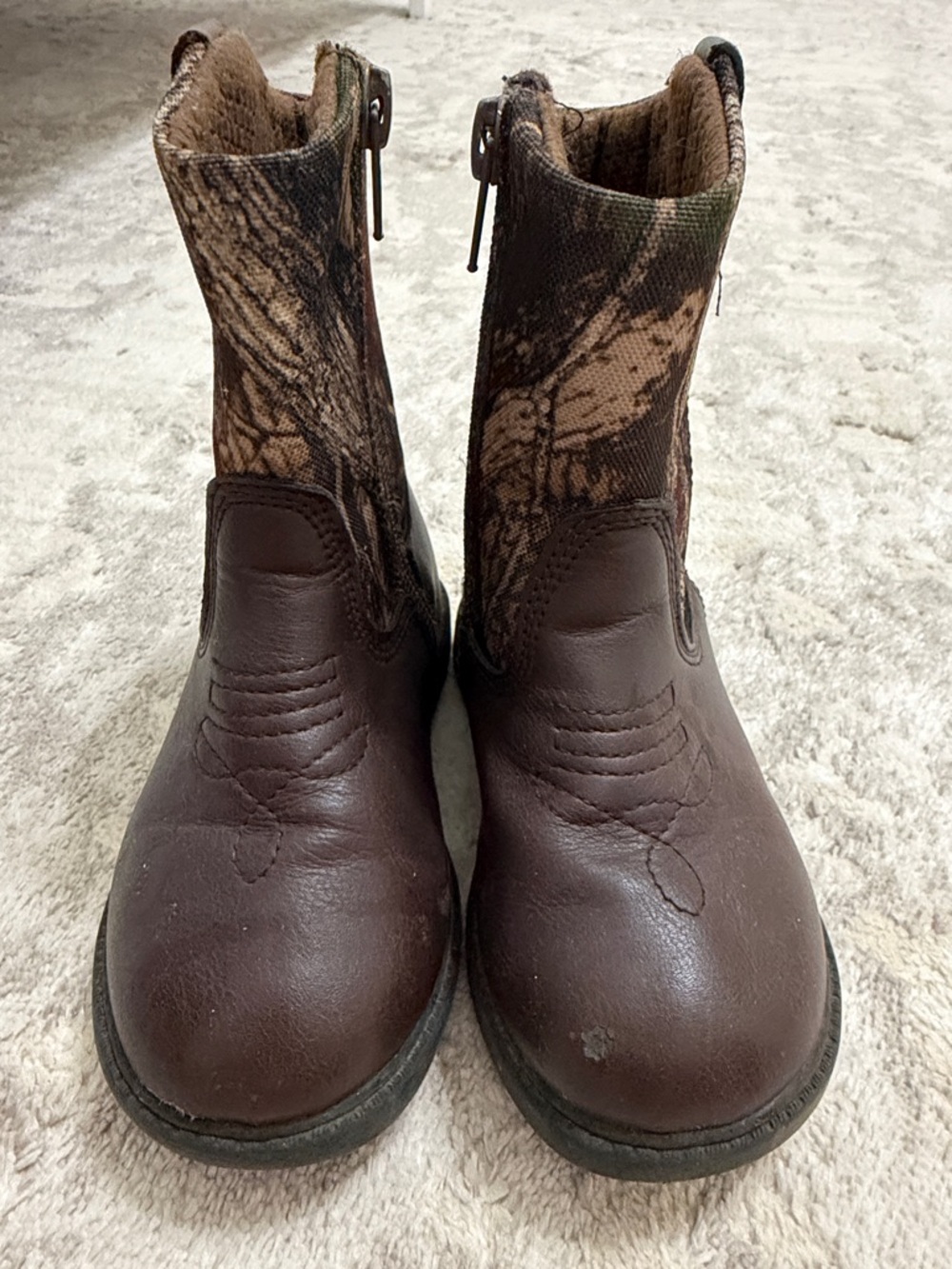 Northside Kids Brown Leather & Camo Pull-On Boots
